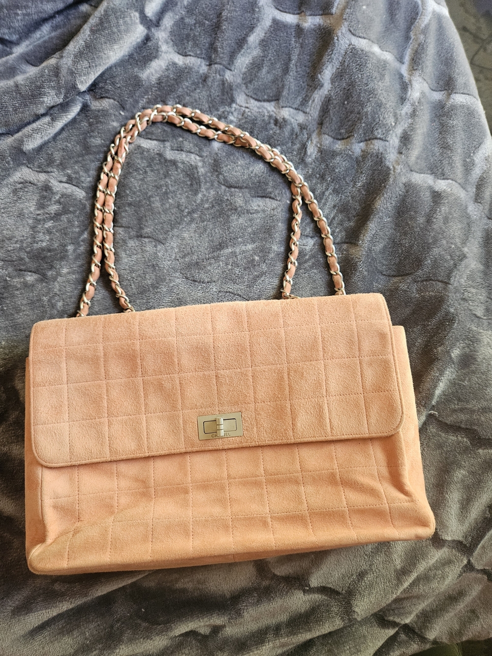 CHANEL 2.55 CHOCOLATE BAR FLAP- Pink Suede